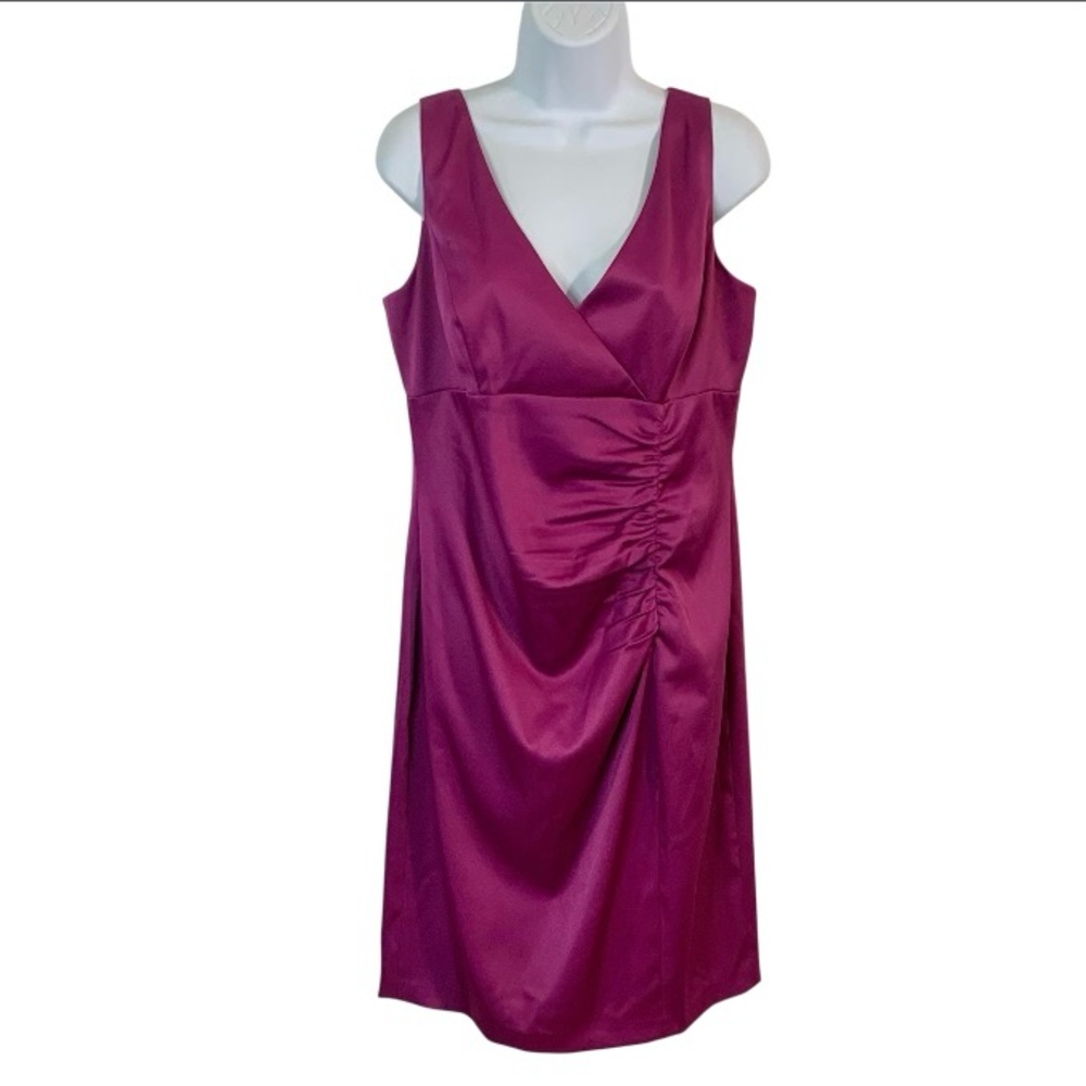 JONES WEAR Sleeveless Ruched Front Elegant Dress Sz 12